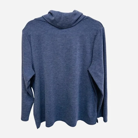 Chico’s super soft blue striped cowl neck pullover sweater Size XL - Picture 7 of 11